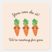 Sticker Carré Nous vous encourageons drôlement les carottes (Devant)
