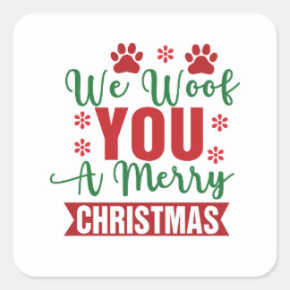 Sticker Carré Nous vous offrons un joyeux Noël