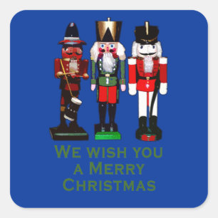 Sticker Carré Nous vous souhaitons d'un Joyeux des casse-noix