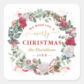 Sticker Carré Nous Vous Souhaitons Un Joyeux Monogramme De Couro (Devant)