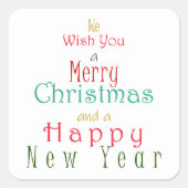 Sticker Carré "Nous vous souhaitons un joyeux Noël" (Devant)