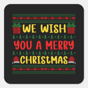 Sticker Carré Nous vous souhaitons un Joyeux Noël
