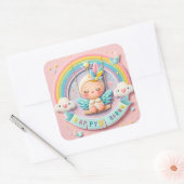 Sticker Carré Nouveau bébé né (Enveloppe)