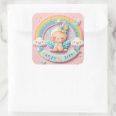 Sticker Carré Nouveau bébé né (Sac)