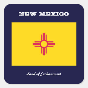STICKER CARRÉ NOUVEAU DRAPEAU MEXIQUE ET SLOGAN