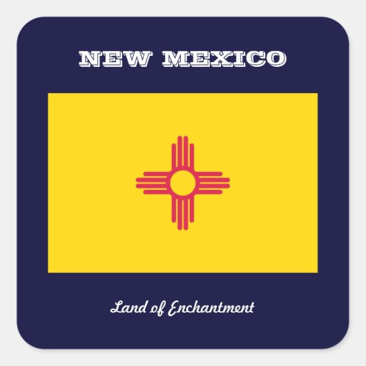 STICKER CARRÉ NOUVEAU DRAPEAU MEXIQUE ET SLOGAN (Devant)