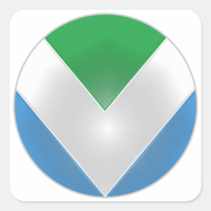 STICKER CARRÉ NOUVEAU DRAPEAU OFFICIEL DE VEGAN : DÉFENSEUR DE C