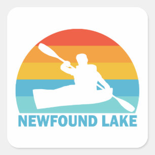 Sticker Carré Nouveau lac New Hampshire Kayak