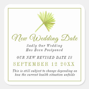 Sticker Carré Nouveau mariage date changement d'événement report
