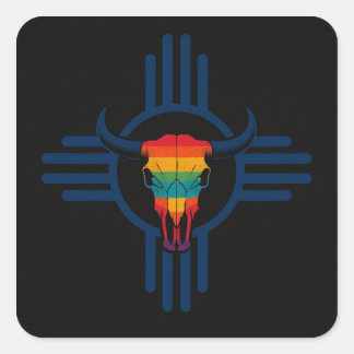 Sticker Carré Nouveau Mexique Bleu
