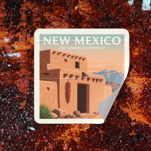 Sticker Carré Nouveau-Mexique vintage