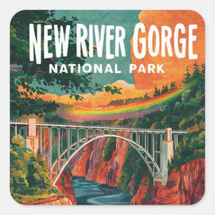 Sticker Carré Nouveau parc national River Gorge Design de l'eau