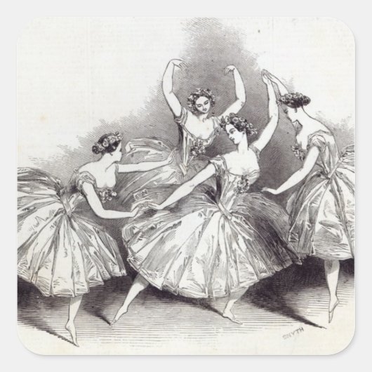 Sticker Carré Nouveau Pas de Quatre, par Mdlles (Devant)