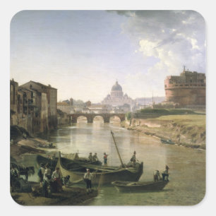 Sticker Carré Nouveau Rome avec le Castel Sant'Angelo