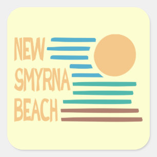 Sticker Carré Nouveau Smyrna Beach Floride conception géométriqu