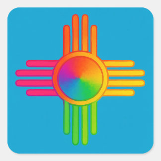 Sticker Carré Nouveau Soleil Zia Neon du Mexique