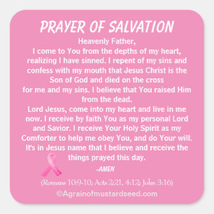 Sticker Carré NOUVEAUTÉ ! PRIÈRE DE SALUT Stick avec Jésus