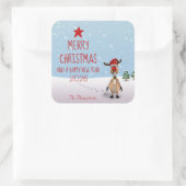 Sticker Carré Nouvel An Arbre de Noël 2021 (Sac)