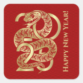 Sticker Carré Nouvel an chinois du serpent 2025 (Devant)