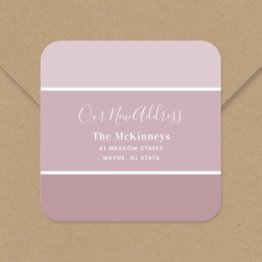 Sticker Carré Nouvelle adresse Mauve Paint Swatch