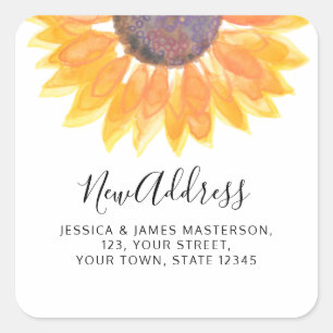 Sticker Carré nouvelle adresse Sunflower