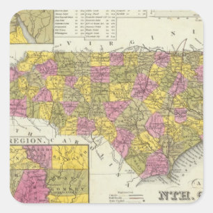 Sticker Carré Nouvelle carte de la nième Caroline