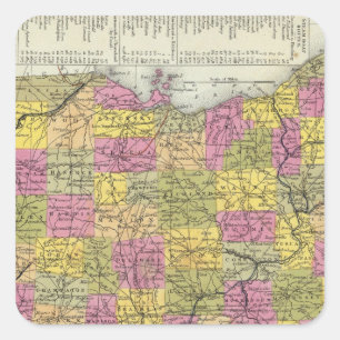 Sticker Carré Nouvelle Carte De L'Ohio