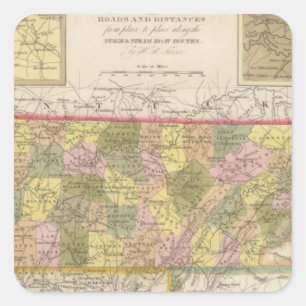 Sticker Carré Nouvelle Carte Du Tennessee