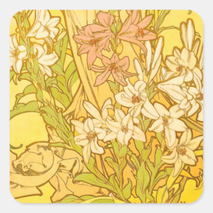 Sticker Carré Nouvelle Lily flowers