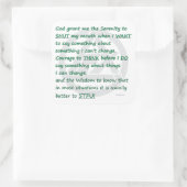 Sticker Carré Nouvelle prière de sérénité (Sac)