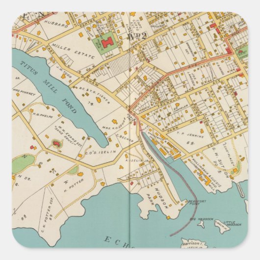 Sticker Carré Nouvelle Rochelle, NY (Devant)