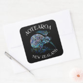 STICKER CARRÉ NOUVELLE-ZÉLANDE KIWI PAUA (Enveloppe)