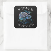 STICKER CARRÉ NOUVELLE-ZÉLANDE KIWI PAUA (Sac)