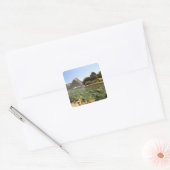 Sticker Carré Nouvelle-Zélande, Miter Peak & Bowen River entrant (Enveloppe)