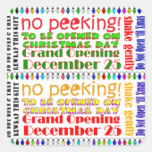 STICKER CARRÉ N'OUVREZ PAS "JUSQU'À NOËL ! (Devant)