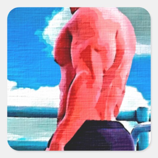 Sticker Carré Nuage 9 Hunk (Devant)