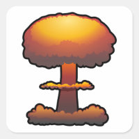 Nuage de champignon orange d'explosion atomique/nu