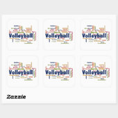 Sticker Carré Nuage de mot volleyball (Feuille)