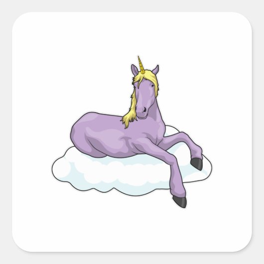 Sticker Carré Nuage Unicorn (Devant)