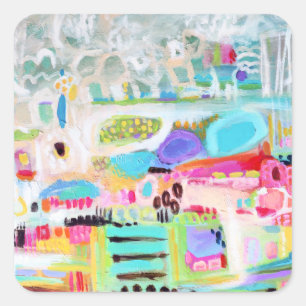 Sticker Carré Nuages Abstraits