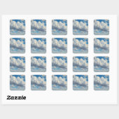 Sticker Carré Nuages blancs et ciel bleu clair (Feuille)