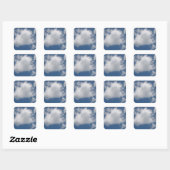 Sticker Carré Nuages de Cumulus Puffy dans le ciel bleu (Feuille)