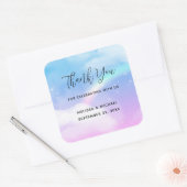 Sticker Carré Nuages magiques Pastel et Merci arc-en-ciel (Enveloppe)