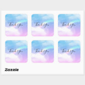Sticker Carré Nuages magiques Pastel et Merci arc-en-ciel (Feuille)