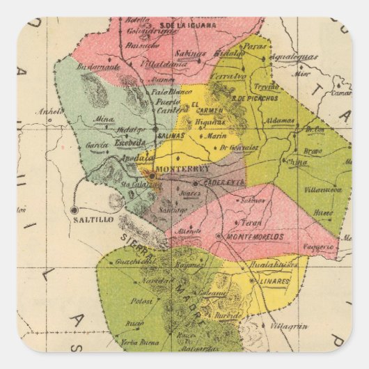 Sticker Carré Nuevo Leon, Mexique (Devant)