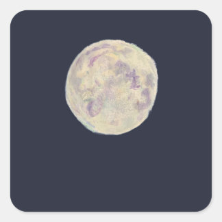 Sticker Carré Nuit de ciel clair avec pleine lune Maureen Girard