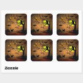 Sticker Carré Nuit d'Halloween, Joyeux Halloween ! (Feuille)