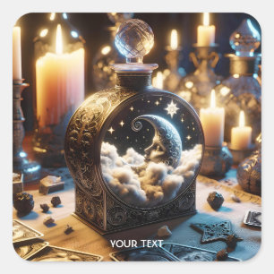 Sticker Carré Nuit Imaginaire Mignonne Decanter Moon