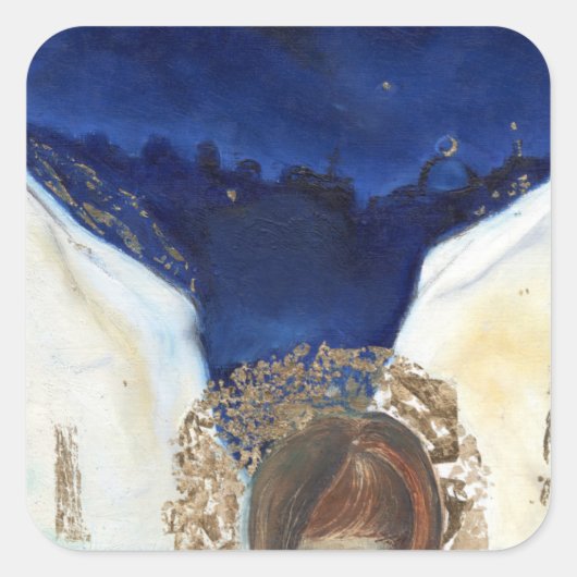 Sticker Carré Nuit l'ange a eu ses ailes 2014 (Devant)