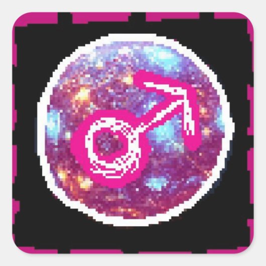 Sticker Carré Nuit Mars (Devant)